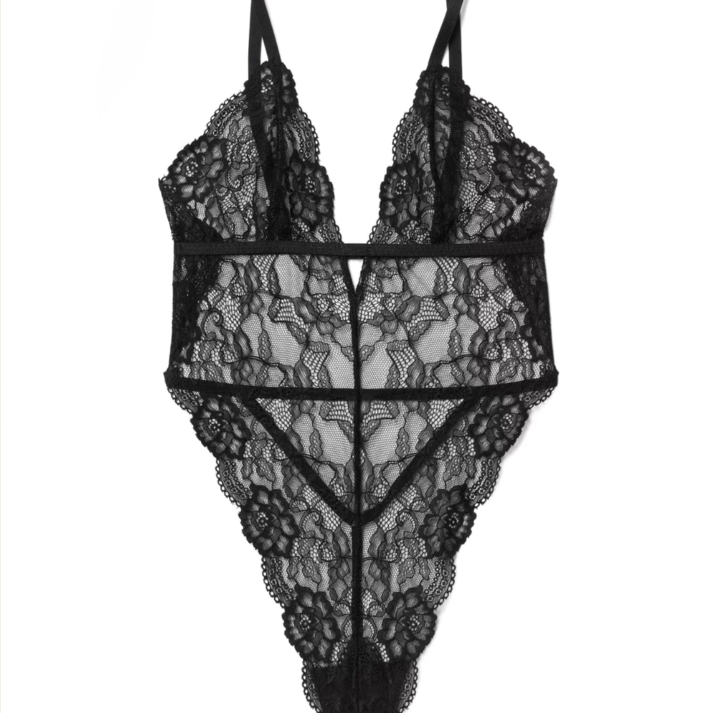 Elegant Black Lace Bodysuit